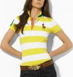 polo ralph lauren tee shirt womem color pony jaune line